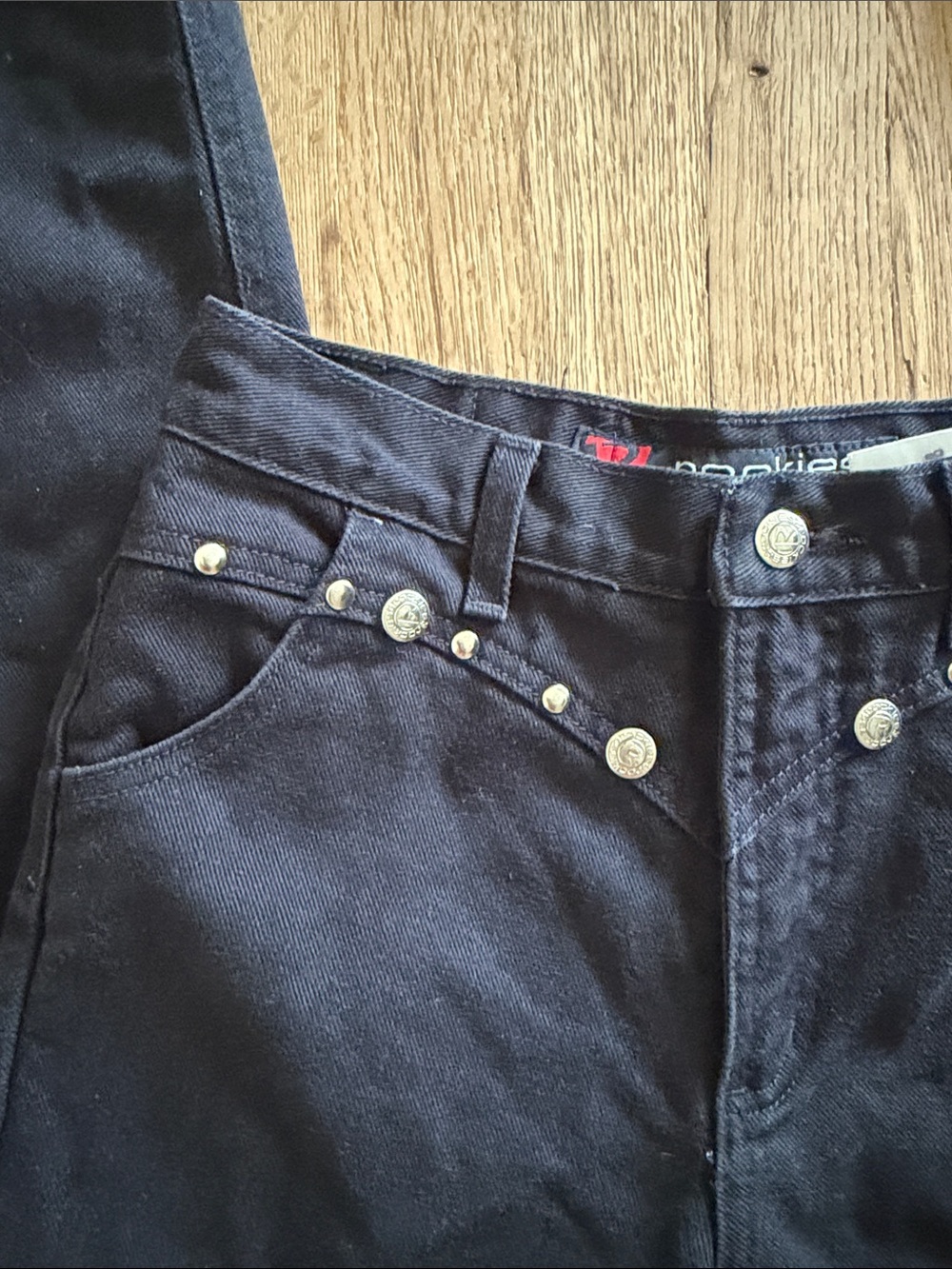 Vintage Western Rockies Studded High Rise Bareback Jeans Black Waist 26” - Picture 6 of 7
